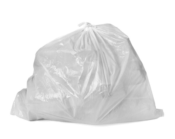 garbage bag with empty bottle trash waste